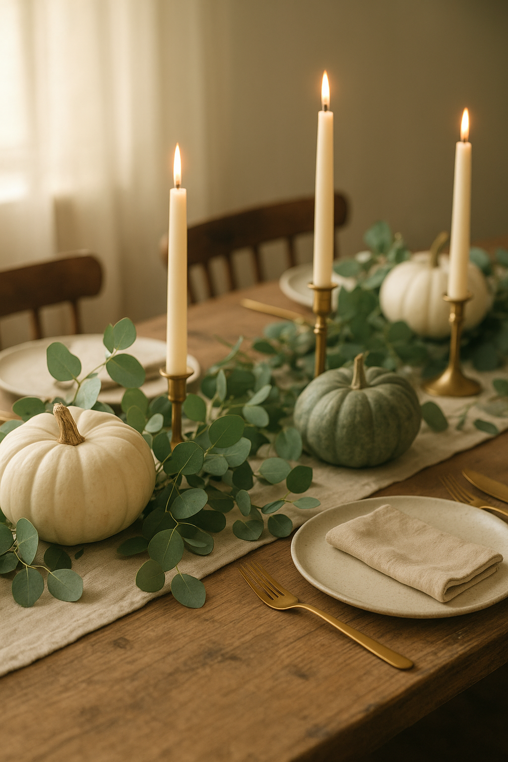 Tisch decken für den Herbst: Kürbis trifft Eukalyptus – Tischdeko-Trend im Herbst 2025