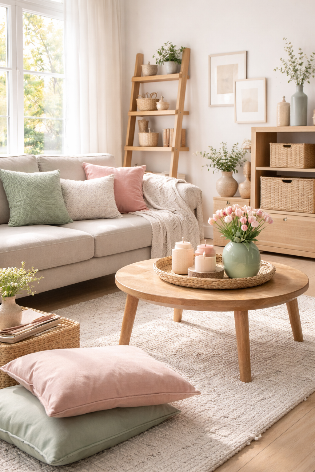🌷 Frühjahrsdeko Ideen: Frische Akzente für dein Wohnzimmer in Trendfarben