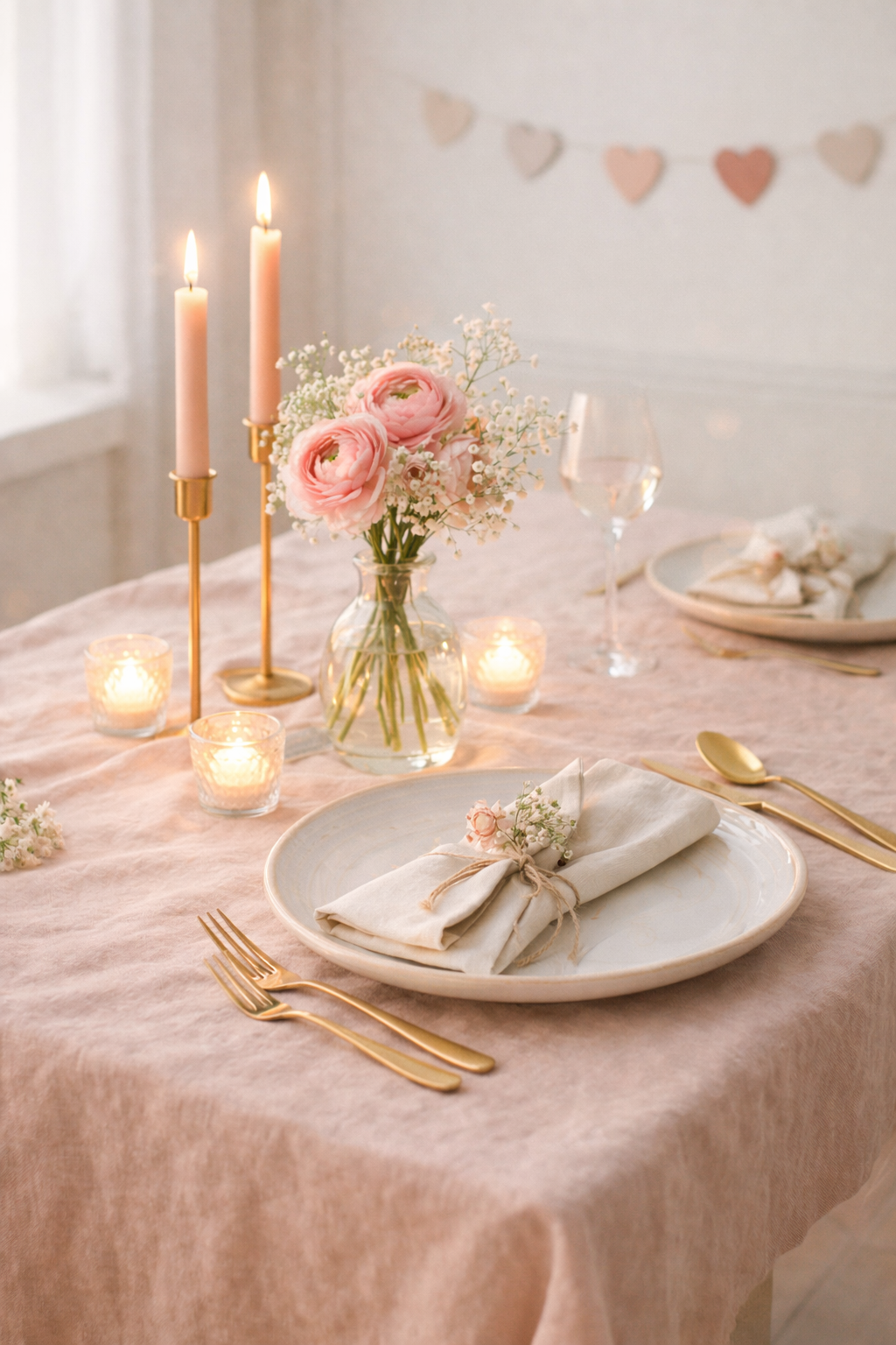 Valentinstag Tischdeko: So wird das Dinner zu Hause besonders