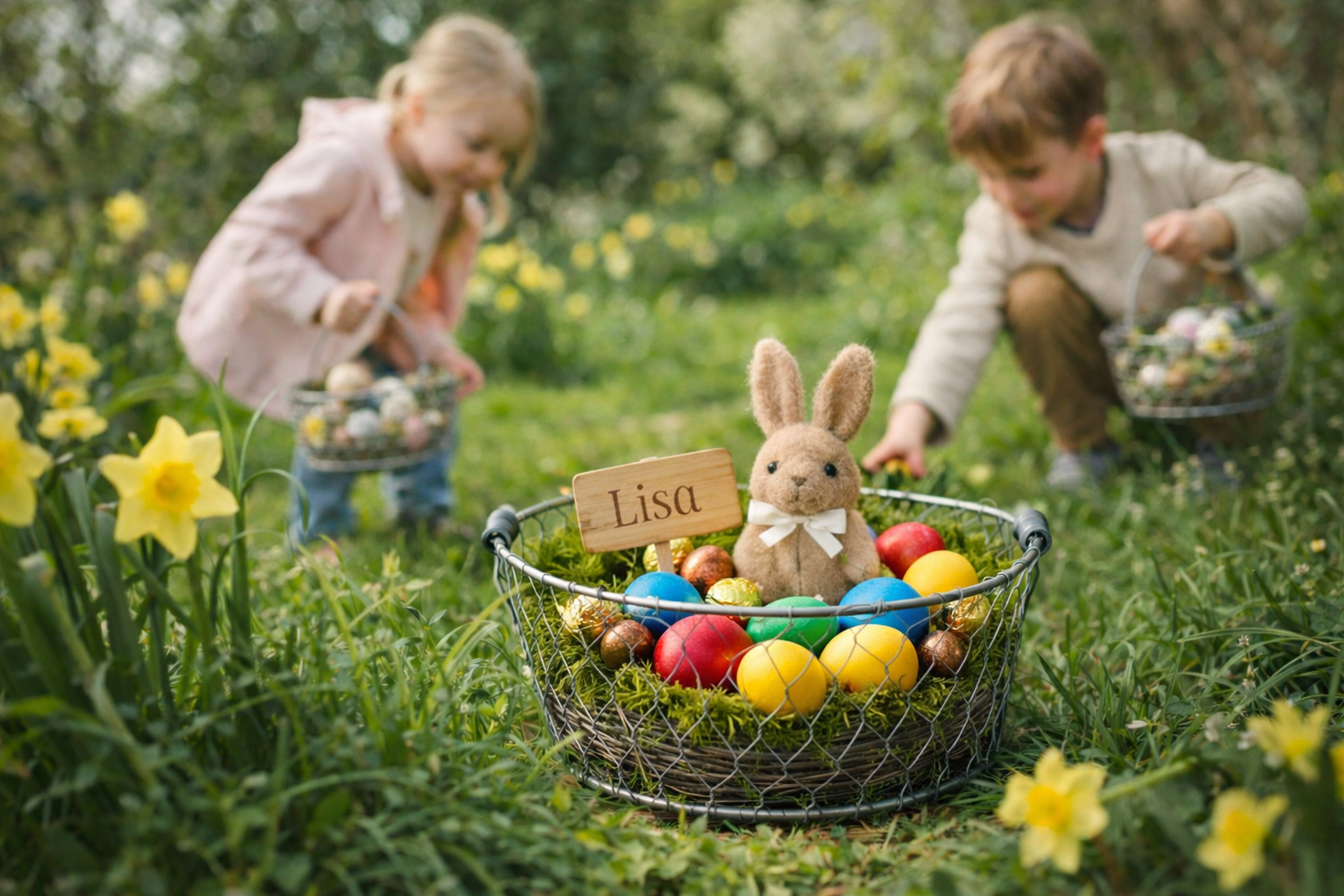 Osterdeko mit Drahtkörben: Osterkörbchen, die jedes Jahr wieder Freude machen