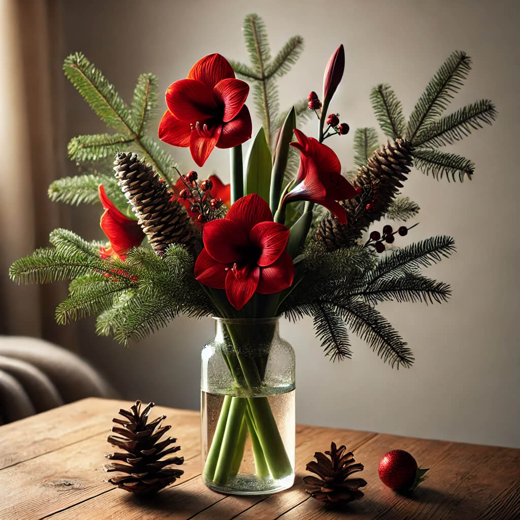 Festliche Weihnachtsblumen: Wie Du Deine Vase mit Tannenzweigen dekorierst