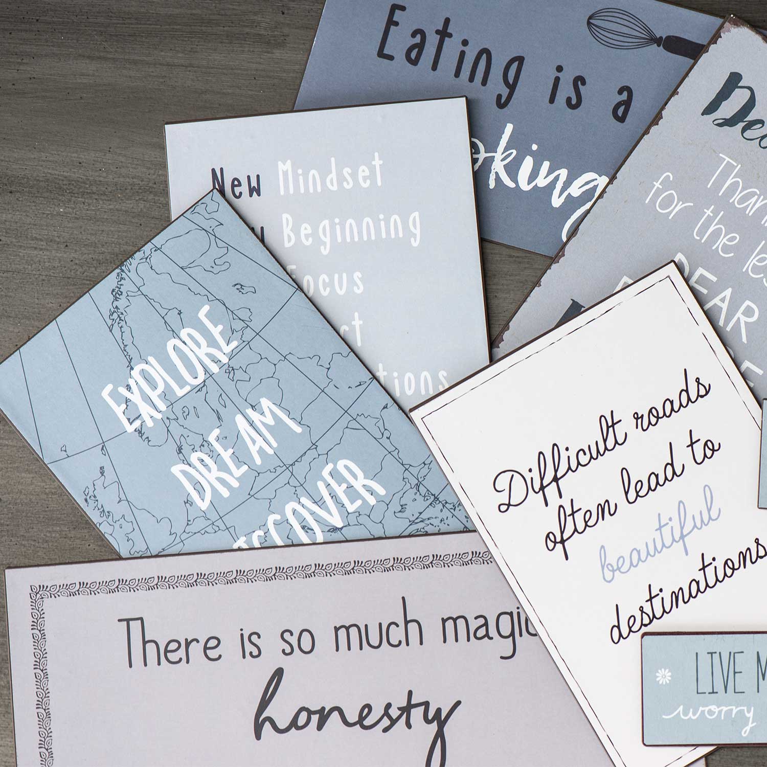 Metallschild "Explore, Dream, Discover" Ib Laursen