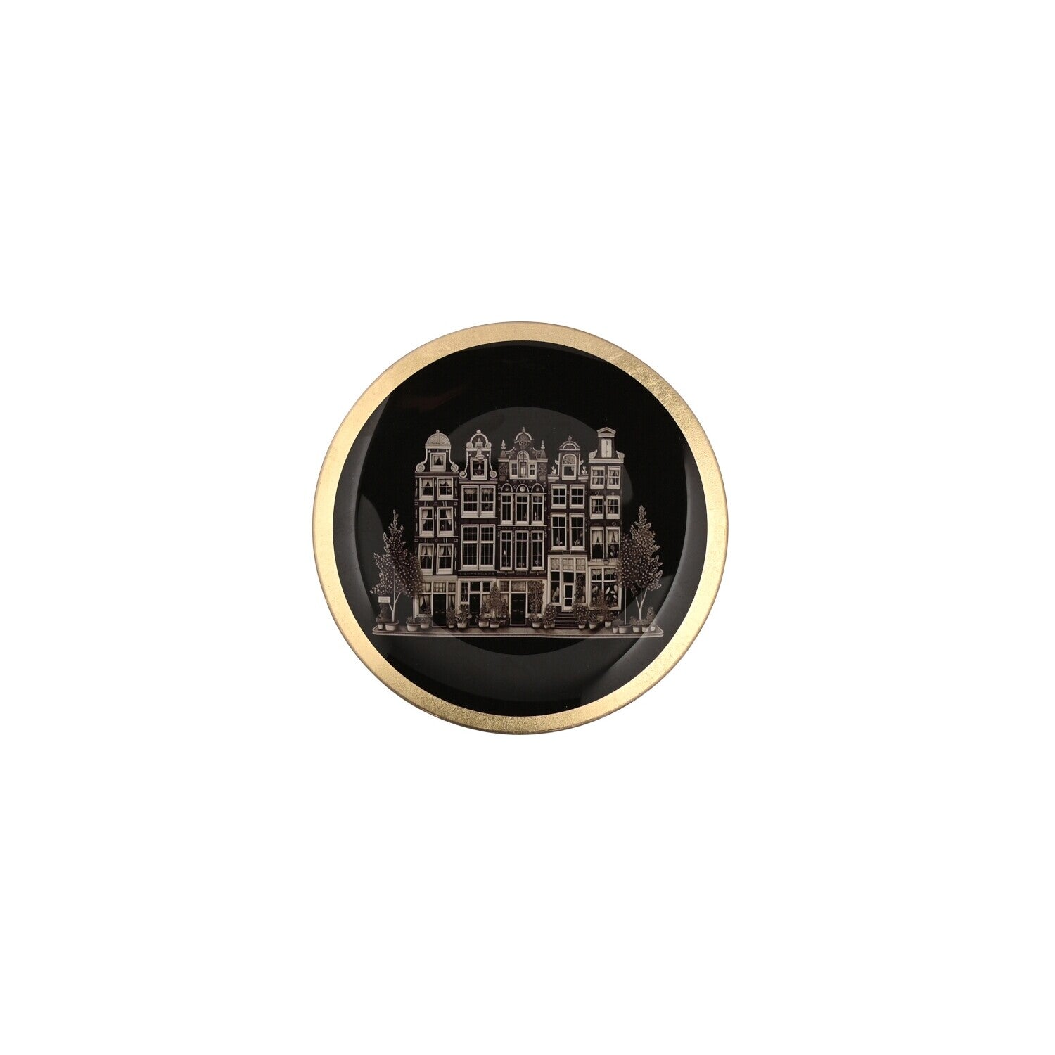 Glasteller "Love Plates - Townhouses" - M (Schwarz)