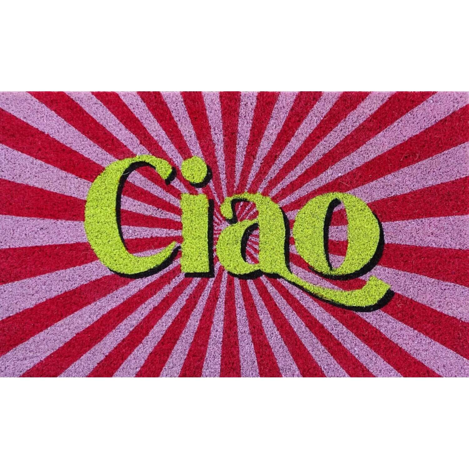 Fußmatte "Ciao" - 45x75 cm (Rosa/Pink/Gelb)