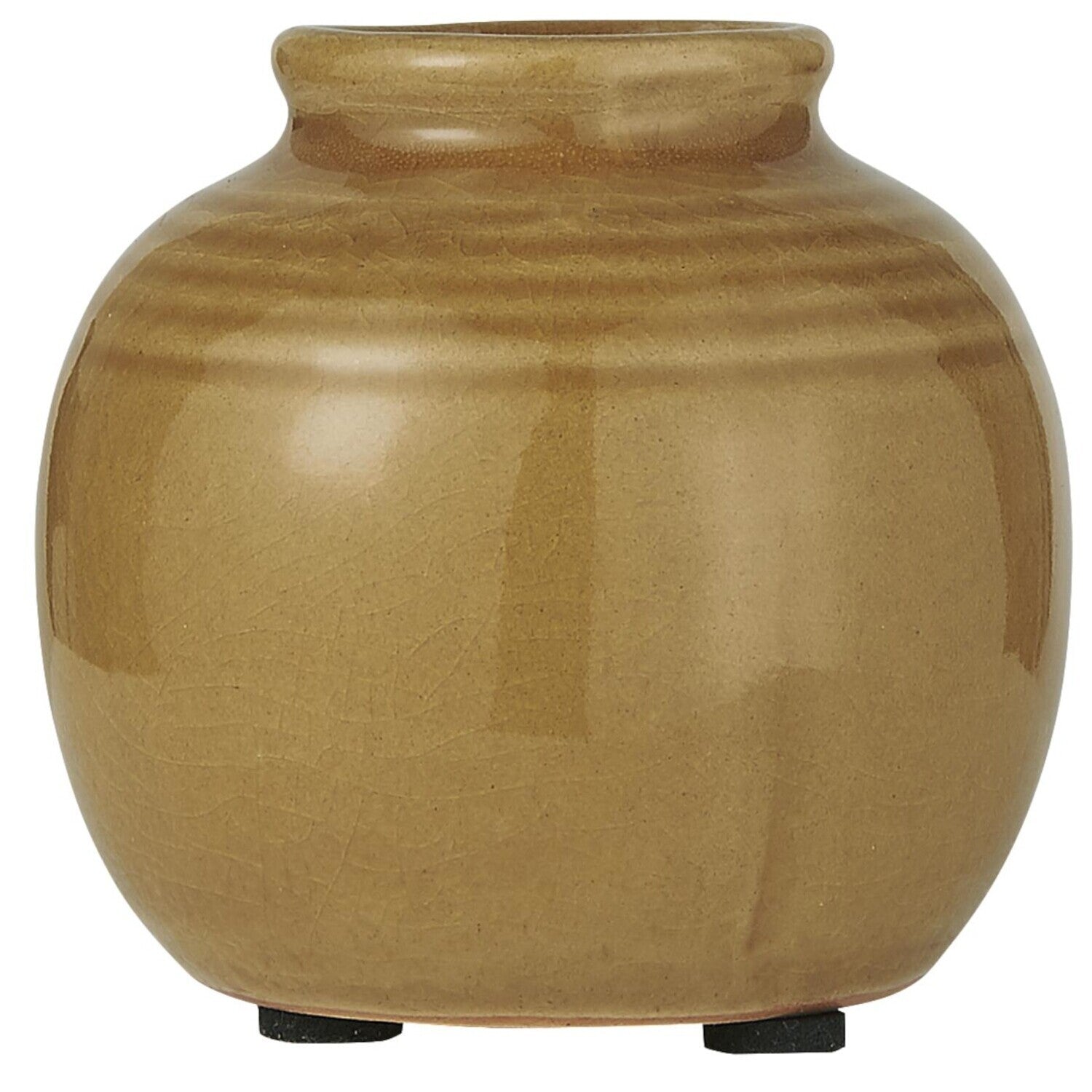 Mini Vase mit Rillen und krakelierter Oberfläche (Braun) Ib Laursen