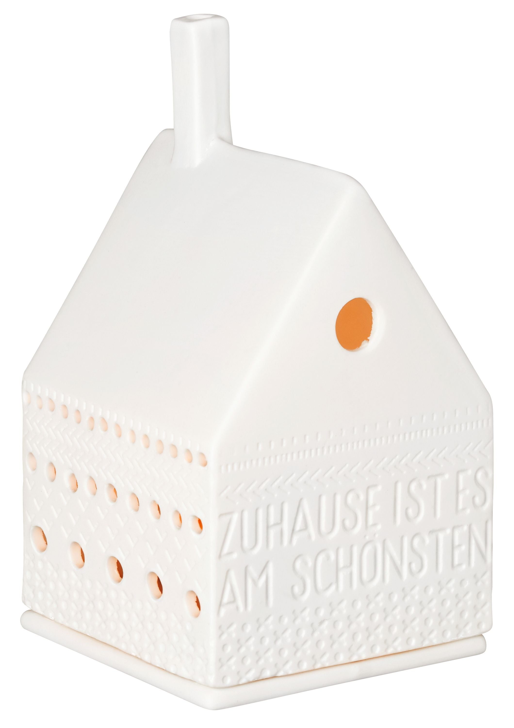 Lichthaus "LIVING Zuhause ist es..." - 7x7x13 cm (Weiß) räder Design