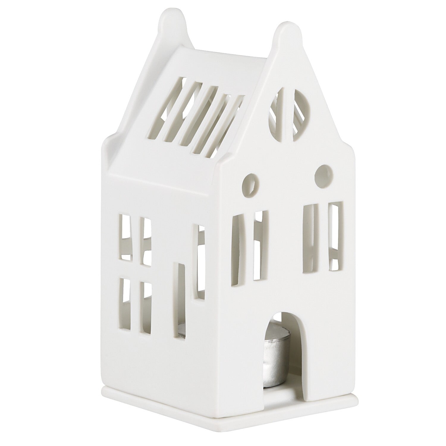 Mini Lichthaus "LIVING - Herrenhaus" - 6x6x12,5 cm (Weiß) räder Design