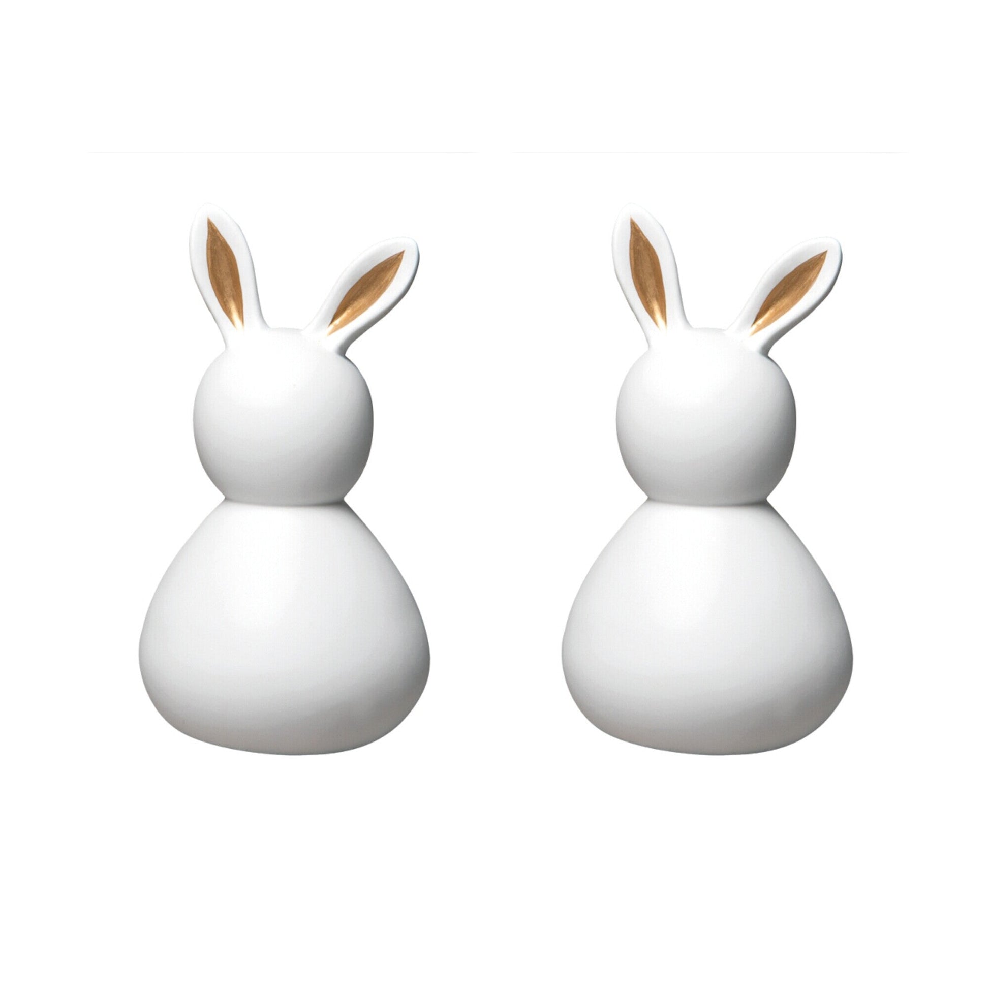 Porzellanfigur Hasen im 2er-Set "OSTERN - Damen" - Klein (Gold) räder Design