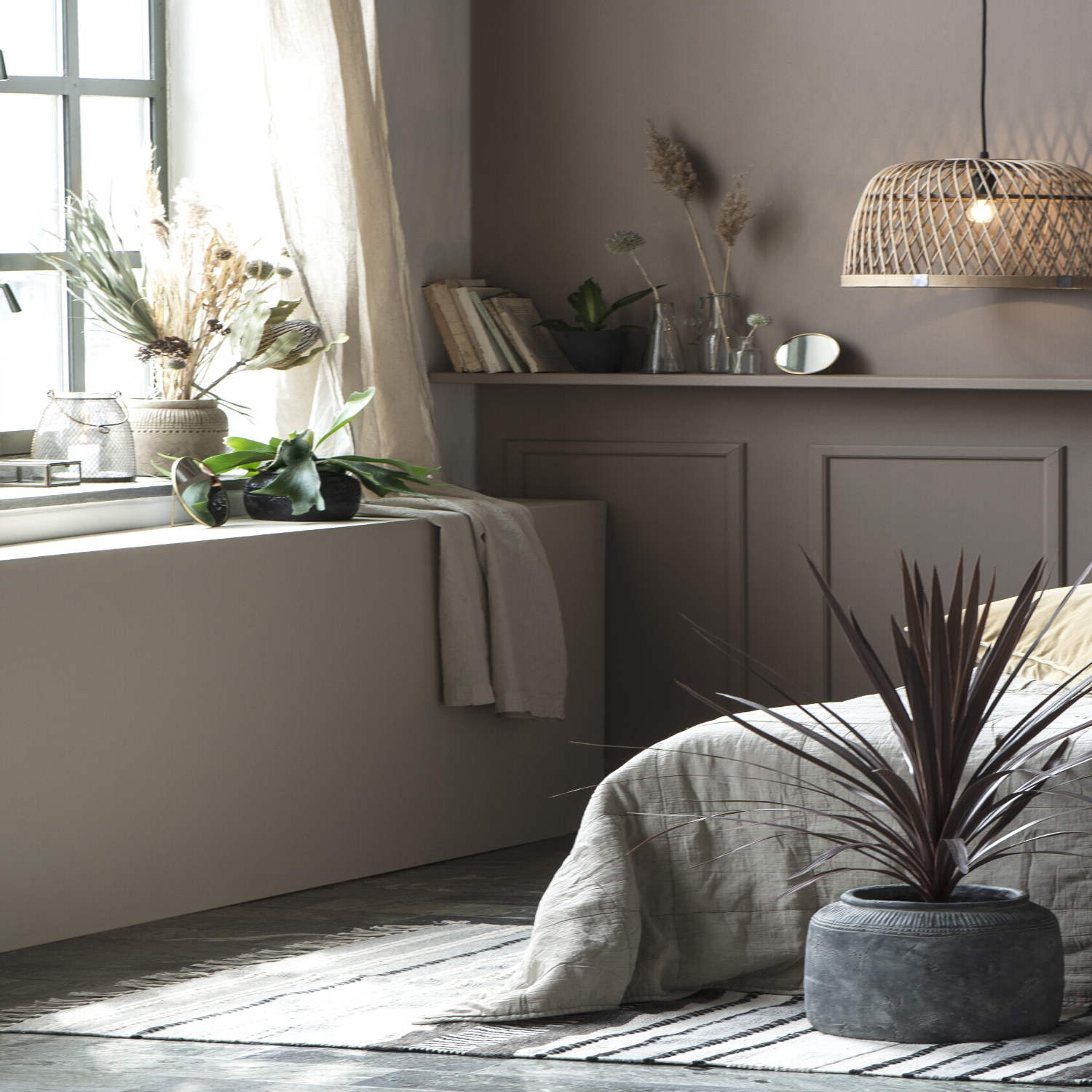 Teppich gestreift - 120x180 cm (Natur/Schwarz) Ib Laursen