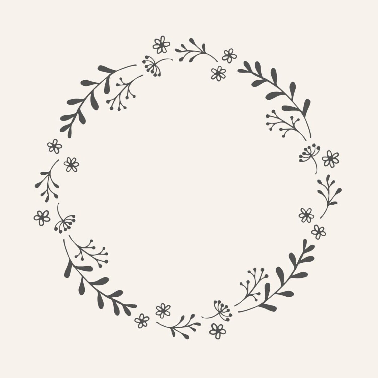 Serviette mit Blumenkranz - 50 Stück (Schwarz) Ib Laursen