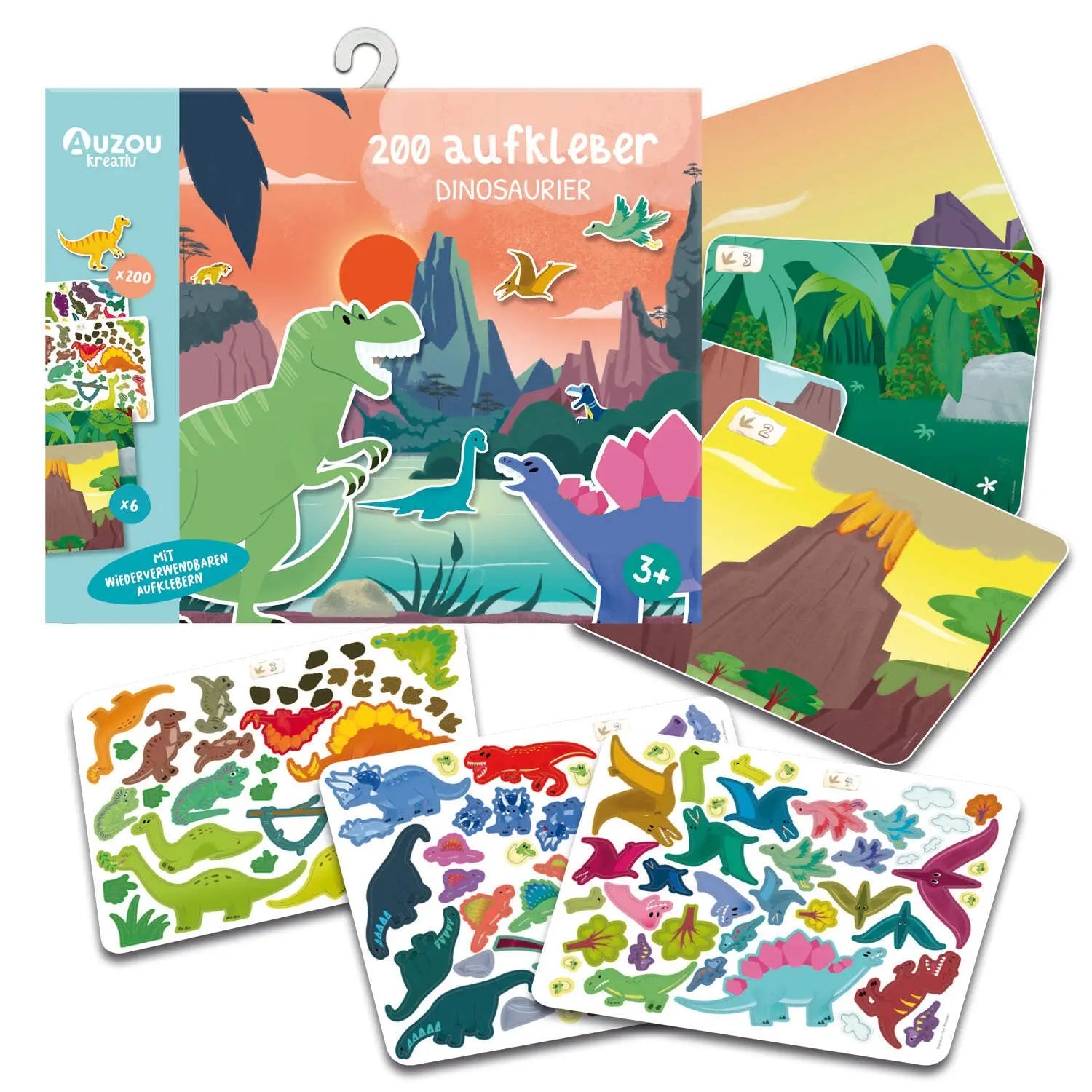 200 Aufkleber - Dinosaurier
