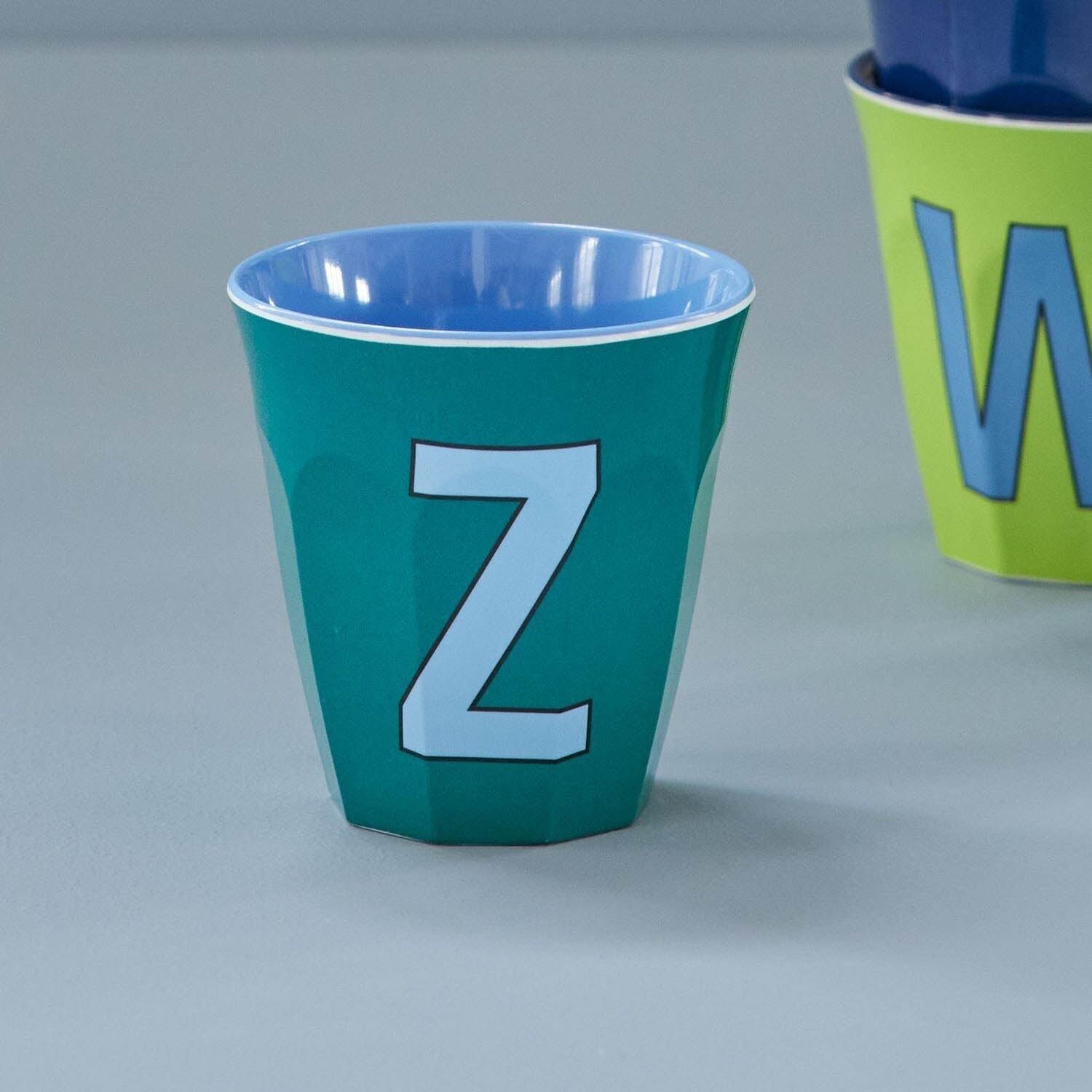 Melamin Becher "Buchstabe Z" - Medium (Smaragdgrün) Rice