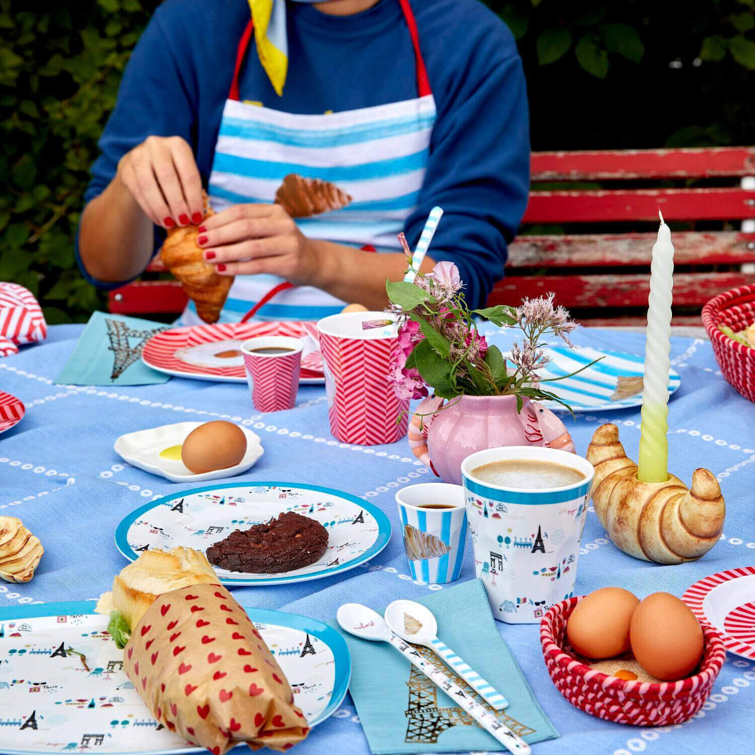 Melamin Becher "Fried Egg/Spiegelei" - Jumbo (Rot/Weiß) Rice