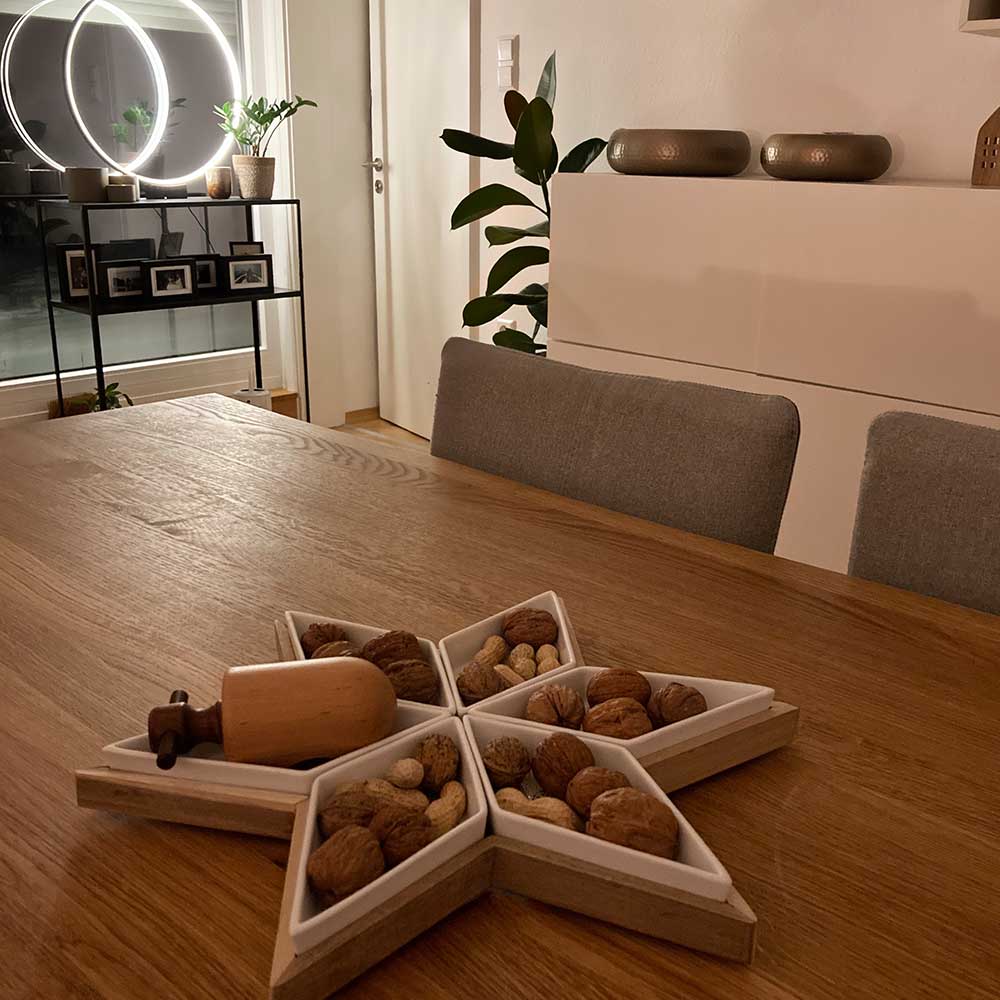 Sternenteller mit Servierschalen im Set "LIVING" - 40x4 cm (Natur/Weiß) räder Design