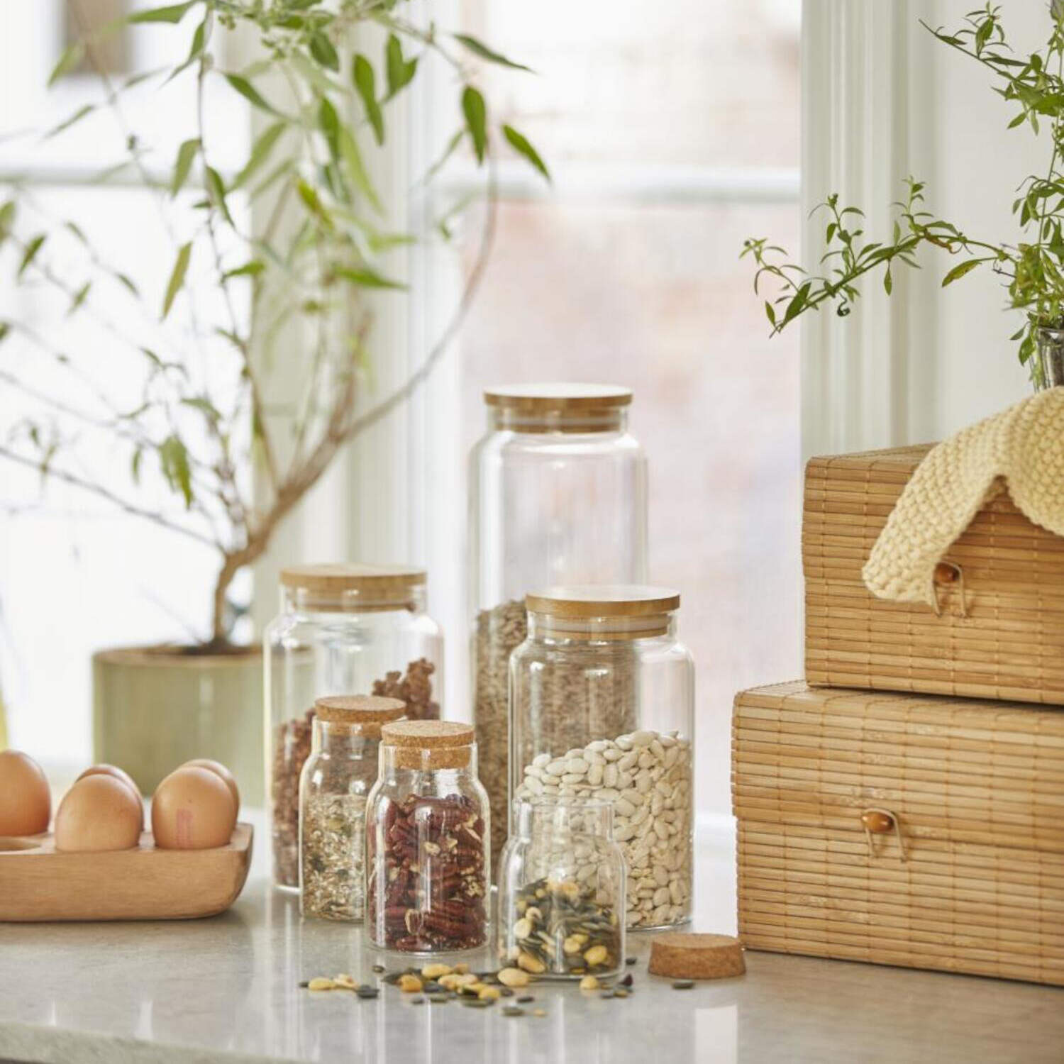 Glaskrug mit Bambusdeckel - 1,3 l (Transparent/Natur) Ib Laursen