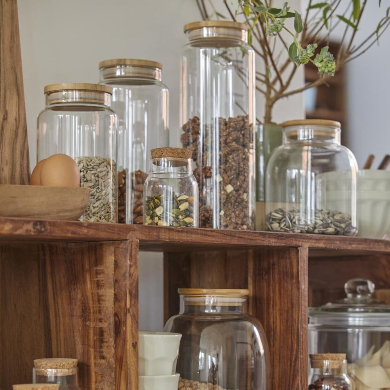 Glaskrug mit Bambusdeckel - 1,3 l (Transparent/Natur) Ib Laursen