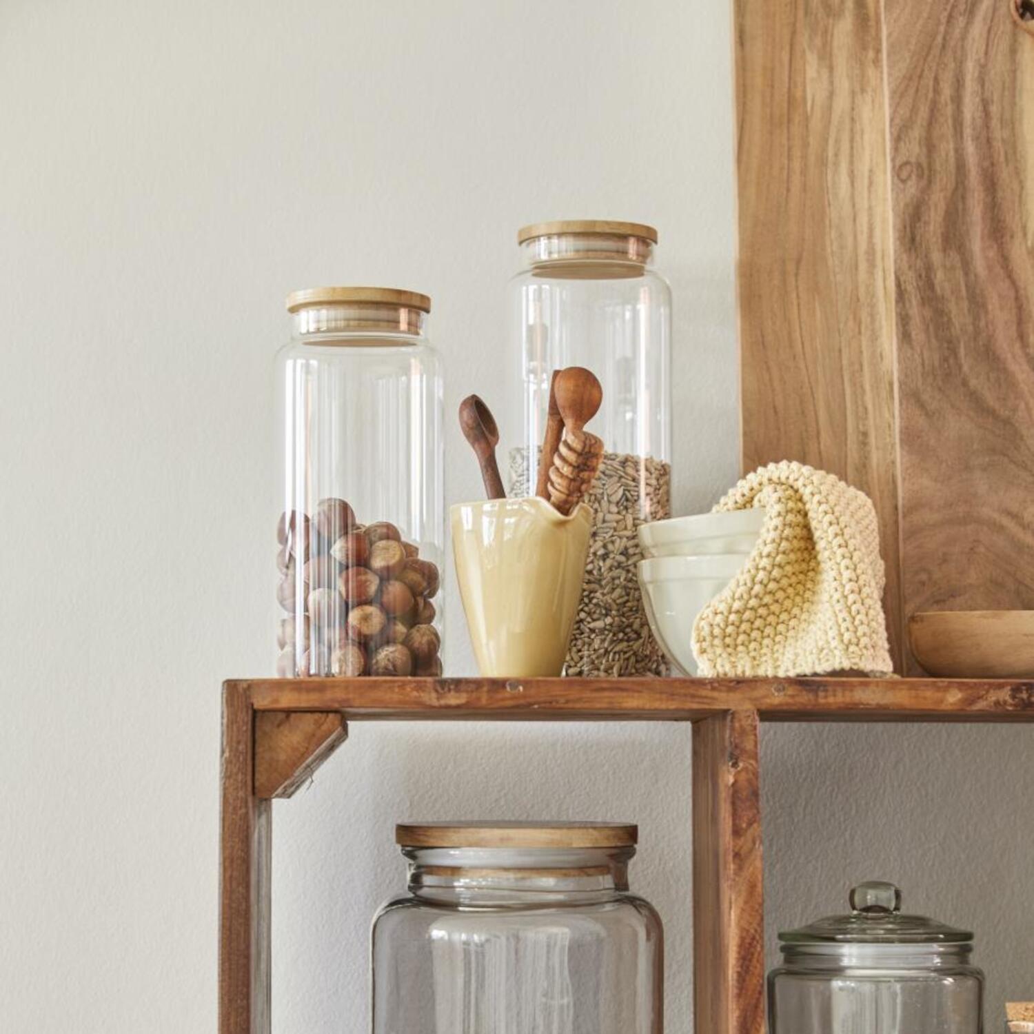 Glaskrug mit Bambusdeckel - 1,3 l (Transparent/Natur) Ib Laursen