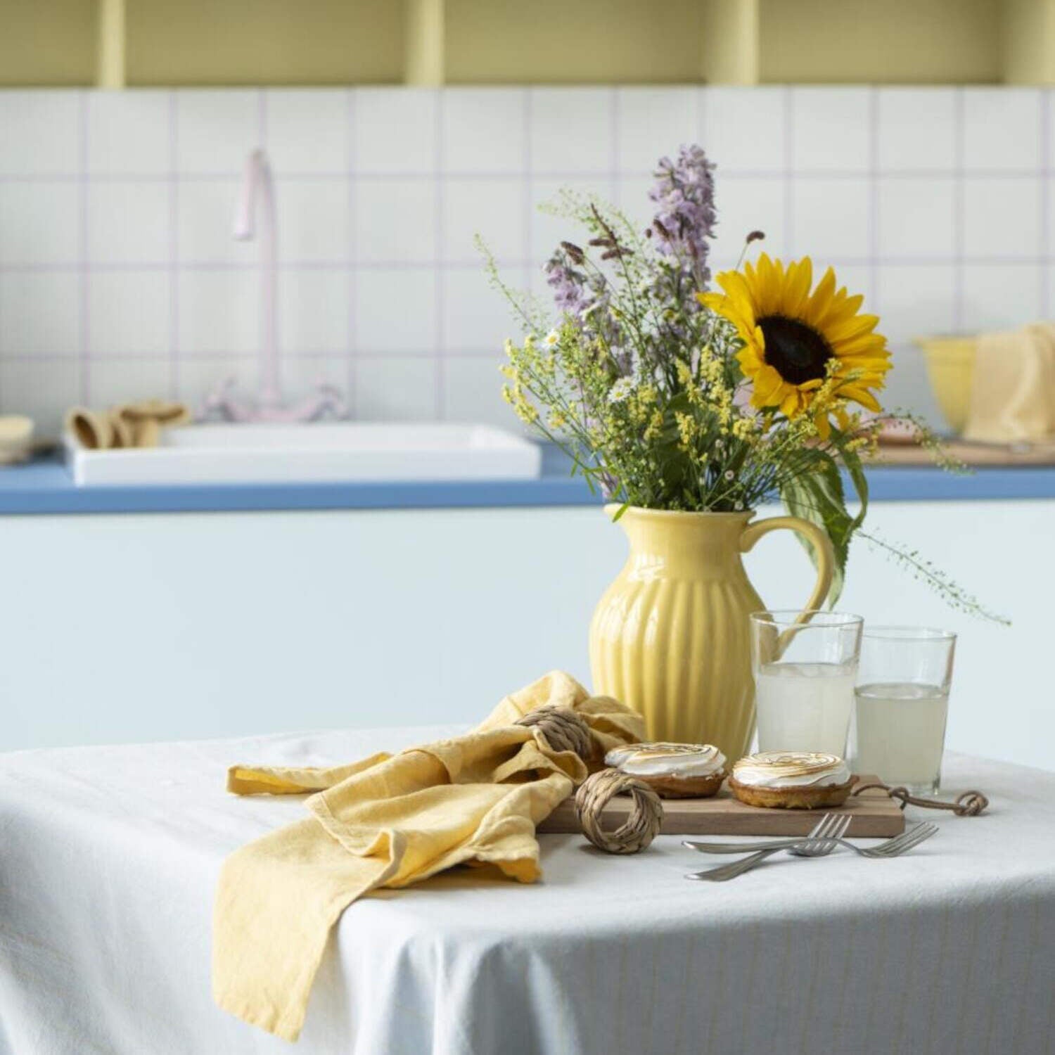 Geschirrtuch "Freja" - 70x50cm (Zart Gelb) Ib Laursen