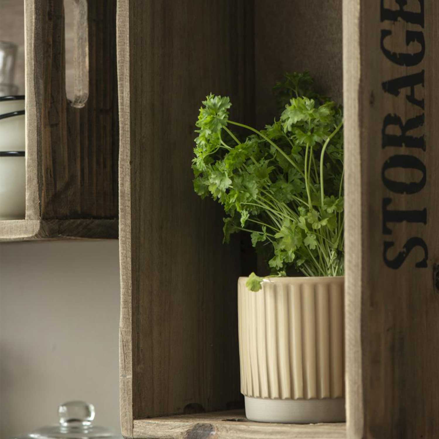 Blumentopf mit Rillen - ø  11 cm (Sand) Ib Laursen