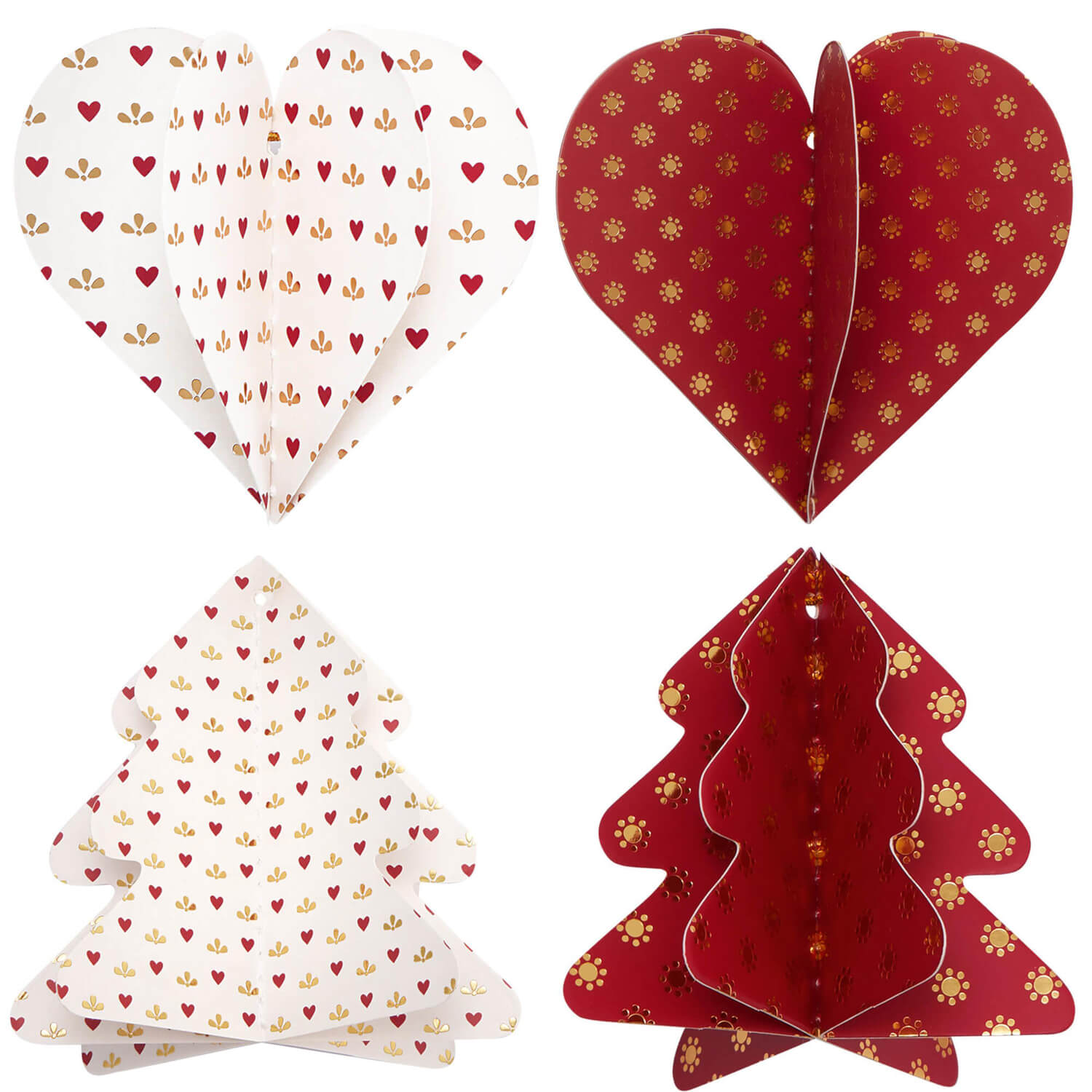 Papierdekoration im 4er-Set "Layla Petit" - 7x7 cm (Weiß) GreenGate