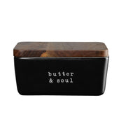 Butterdose "butter & soul" - 15x10x7,8 cm (Schwarz)