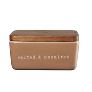 Butterdose "salted & unsalted" - 15x10x7,8 cm (Braun)