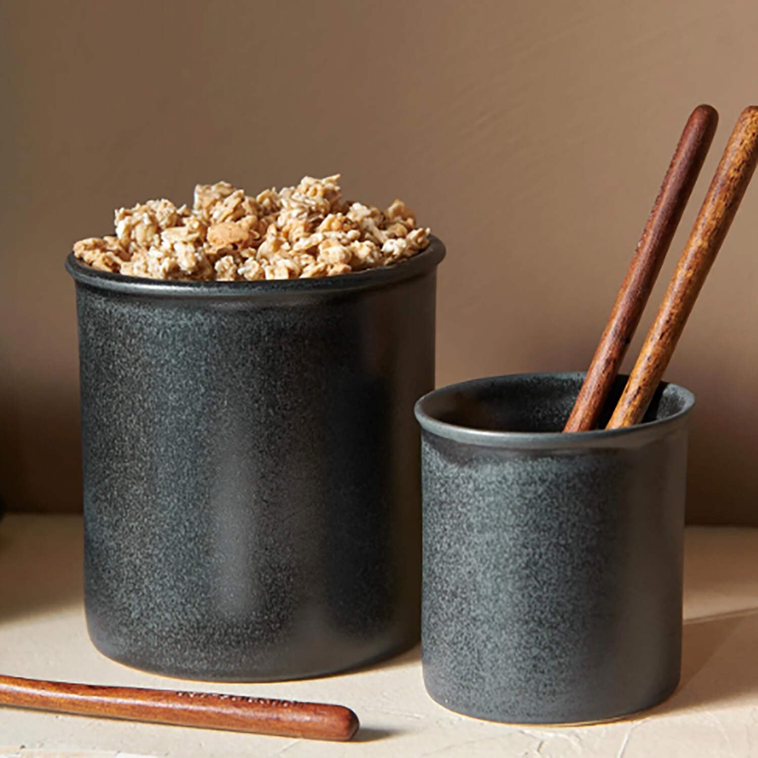 Vorratsdose - 9,5 cm (Schwarz/Transparent)