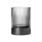 Glas Windlicht mit Porzellanfuß - 7x9,6 cm (Transparent)