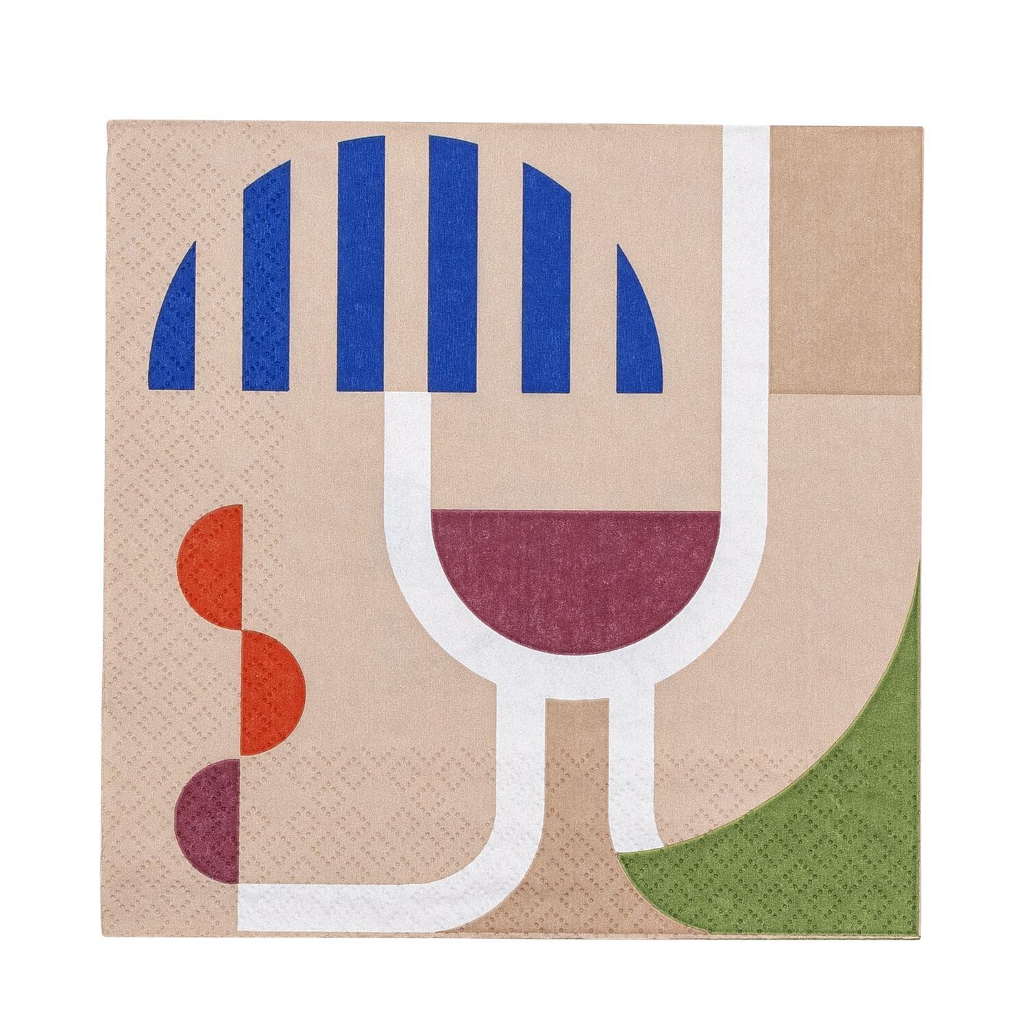 Papierservietten "Wine" - 33x33 cm (Blau)