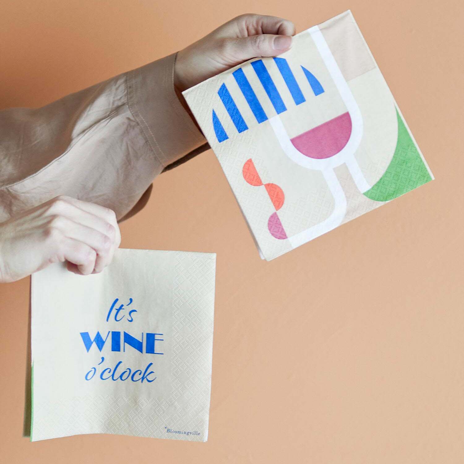 Papierservietten "Wine" - 33x33 cm (Blau)