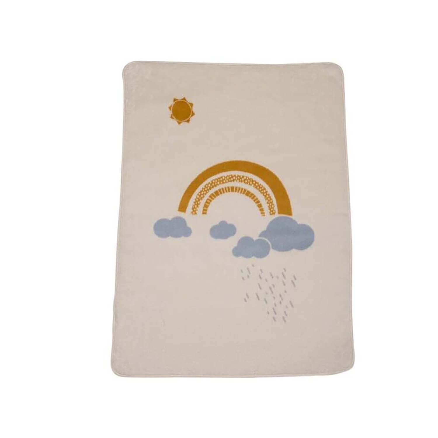 Baumwolldecke "MAJA - Regenbogen" - 100x75 cm (RohWeiß)