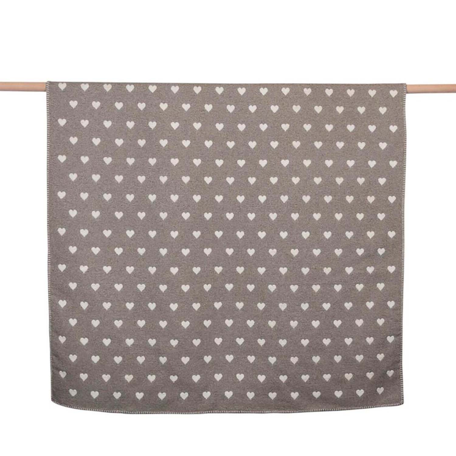 Kuscheldecke "Herzen allover" - 200x135 cm (Braun)