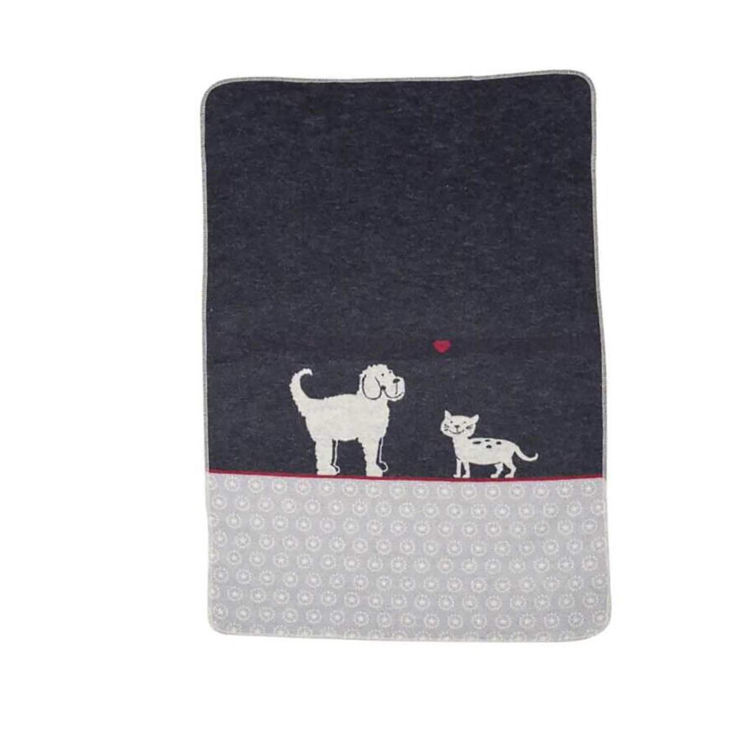 Haustierdecke "Hund & Katz" - 90x70 cm (Anthrazit)