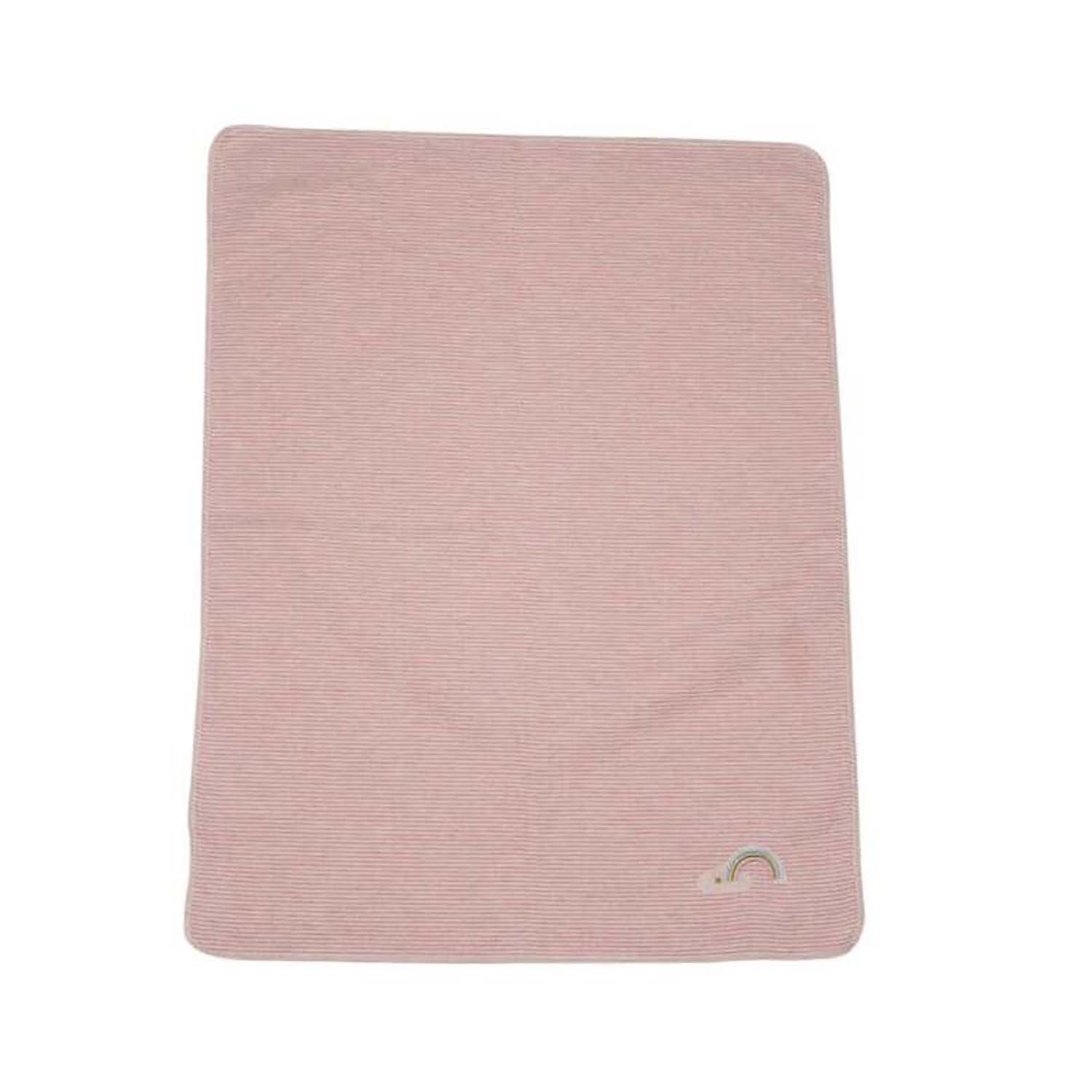 Babydecke "JUWEL - Regenbogen" - 90x70 cm (Altrosa)