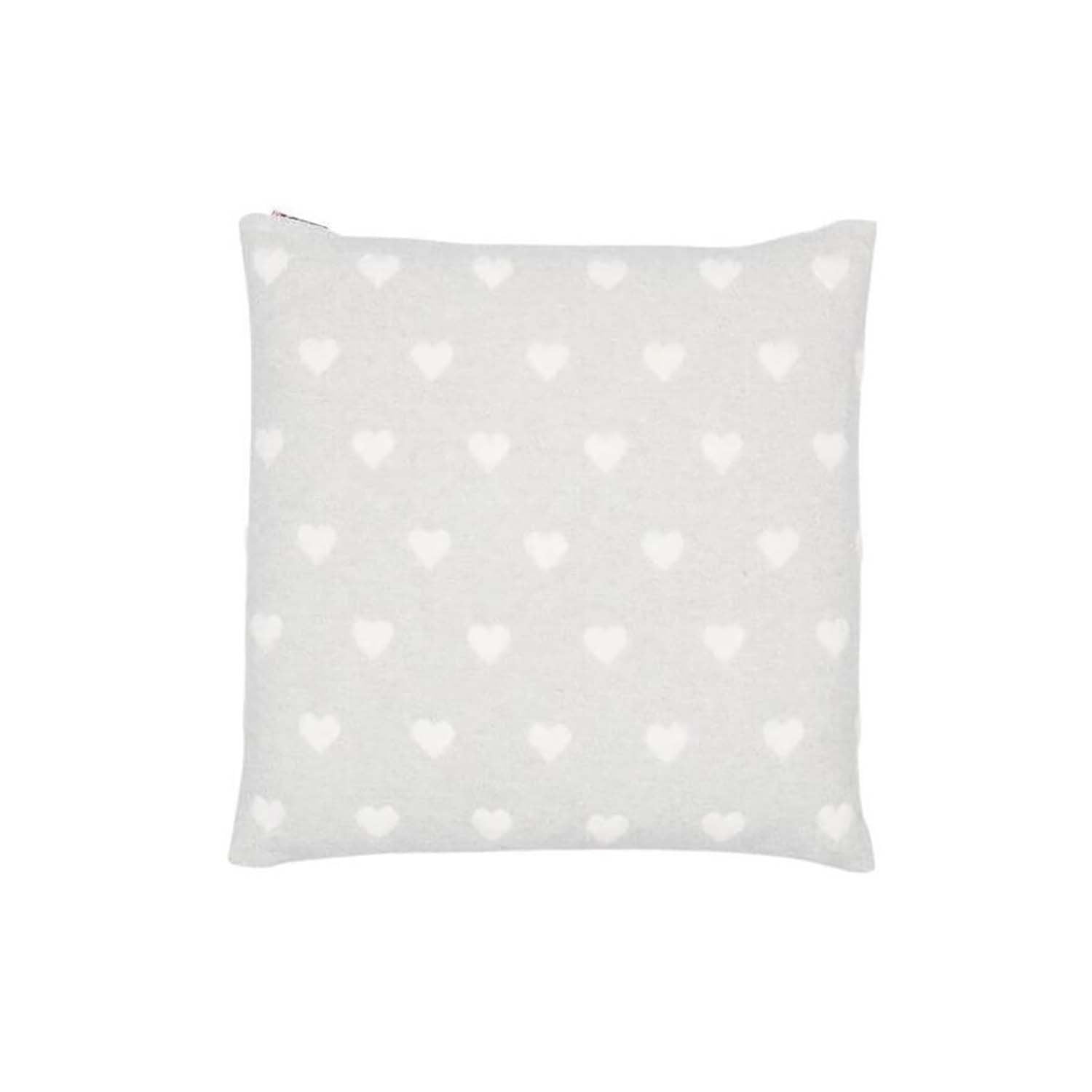 Kissenhülle "DECO - Herzen allover" - 50x50 cm (Hellgrau)