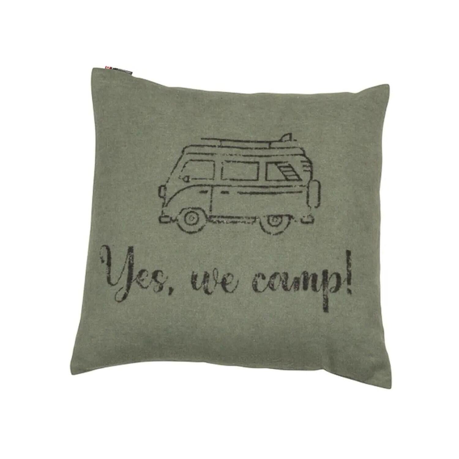 Kissenhülle "SILVRETTA - Yes, we camp" - 50x50 cm (Efeu)
