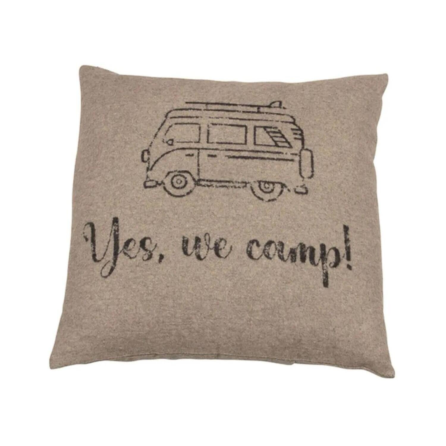 Kissenhülle "SILVRETTA - Yes, we camp" - 50x50 cm (Grau)