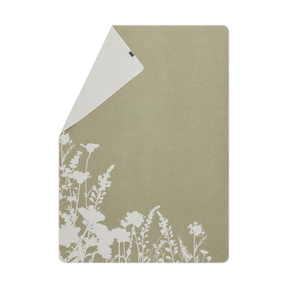 Flanelldecke "SILVRETTA - Blumen" - 200x140 cm (Salbei)