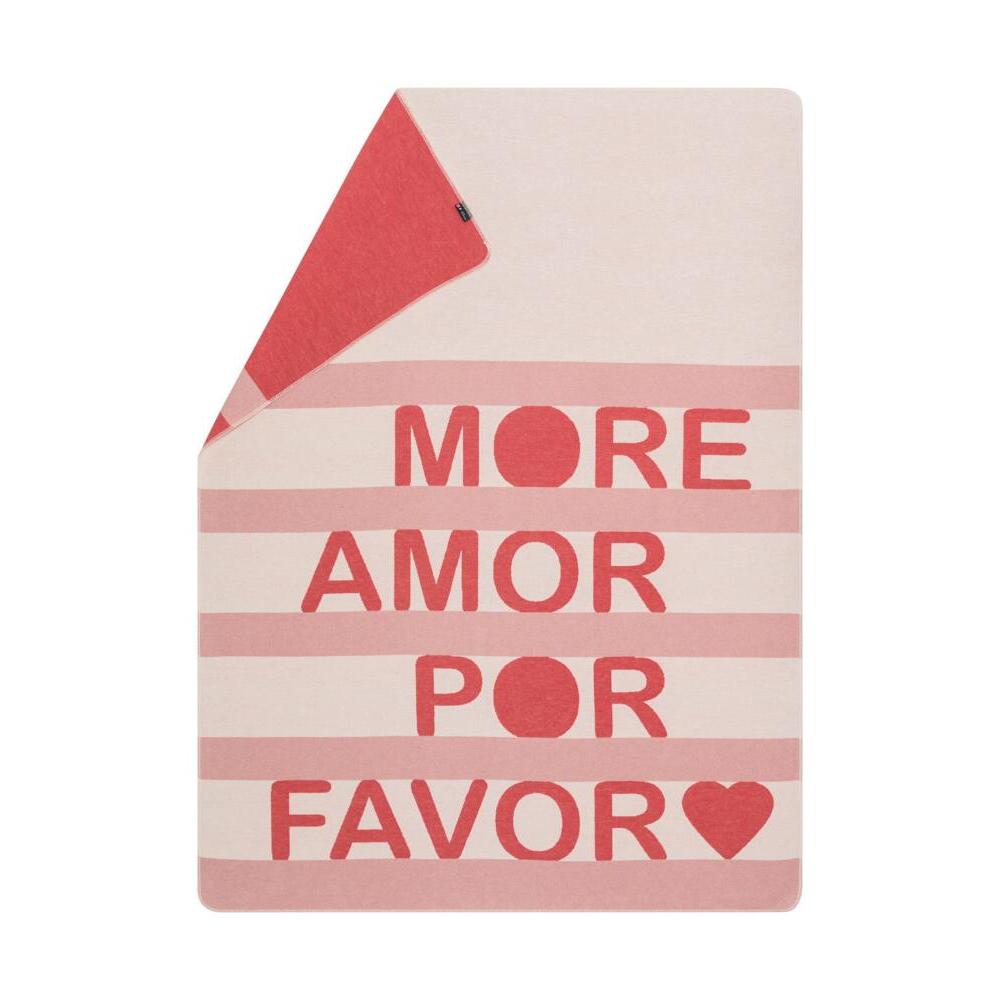 Flanelldecke "SILVRETTA - more amor" - 200x140 cm (Altrosa)