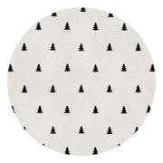 Runde waschbare Fußmatte "Tannen" - 100 cm (Weiß)