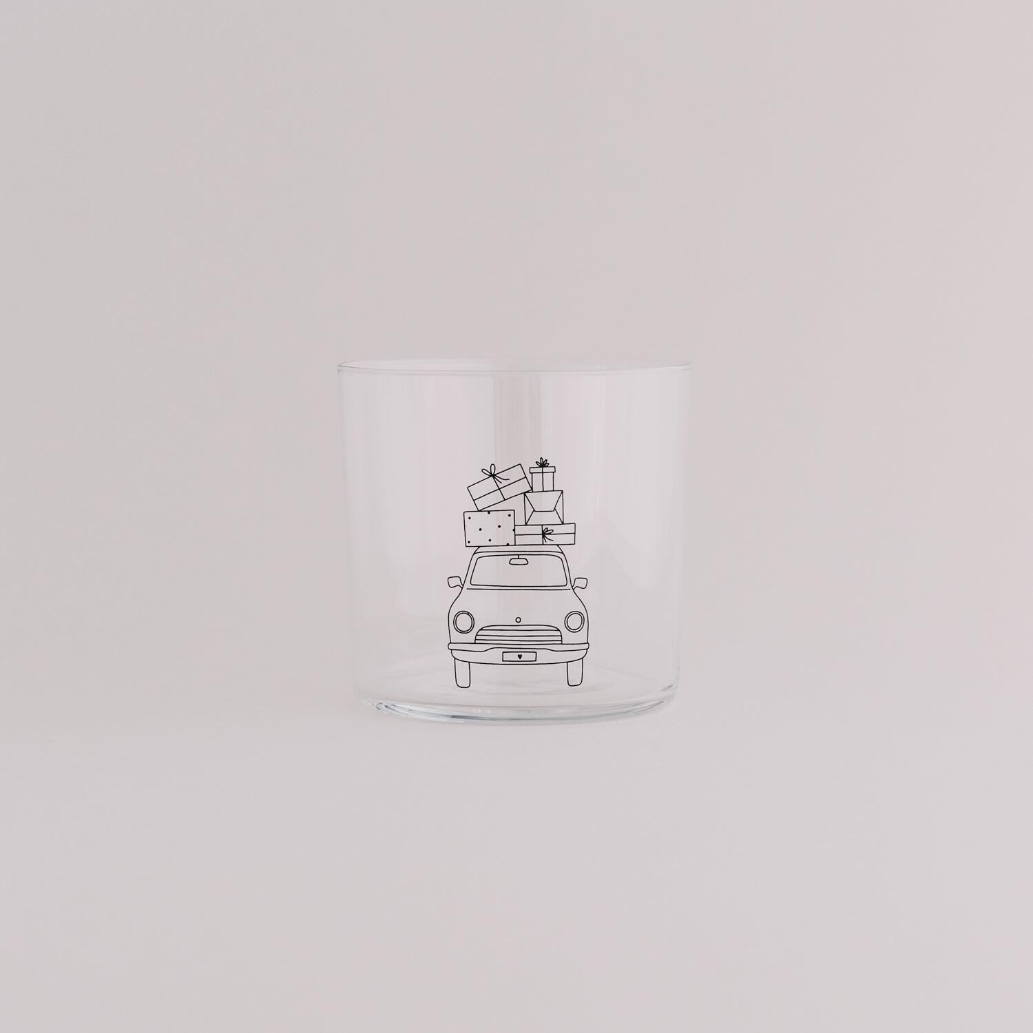 Trinkglas "Weihnachtsauto" - 350 ml (Transparent)