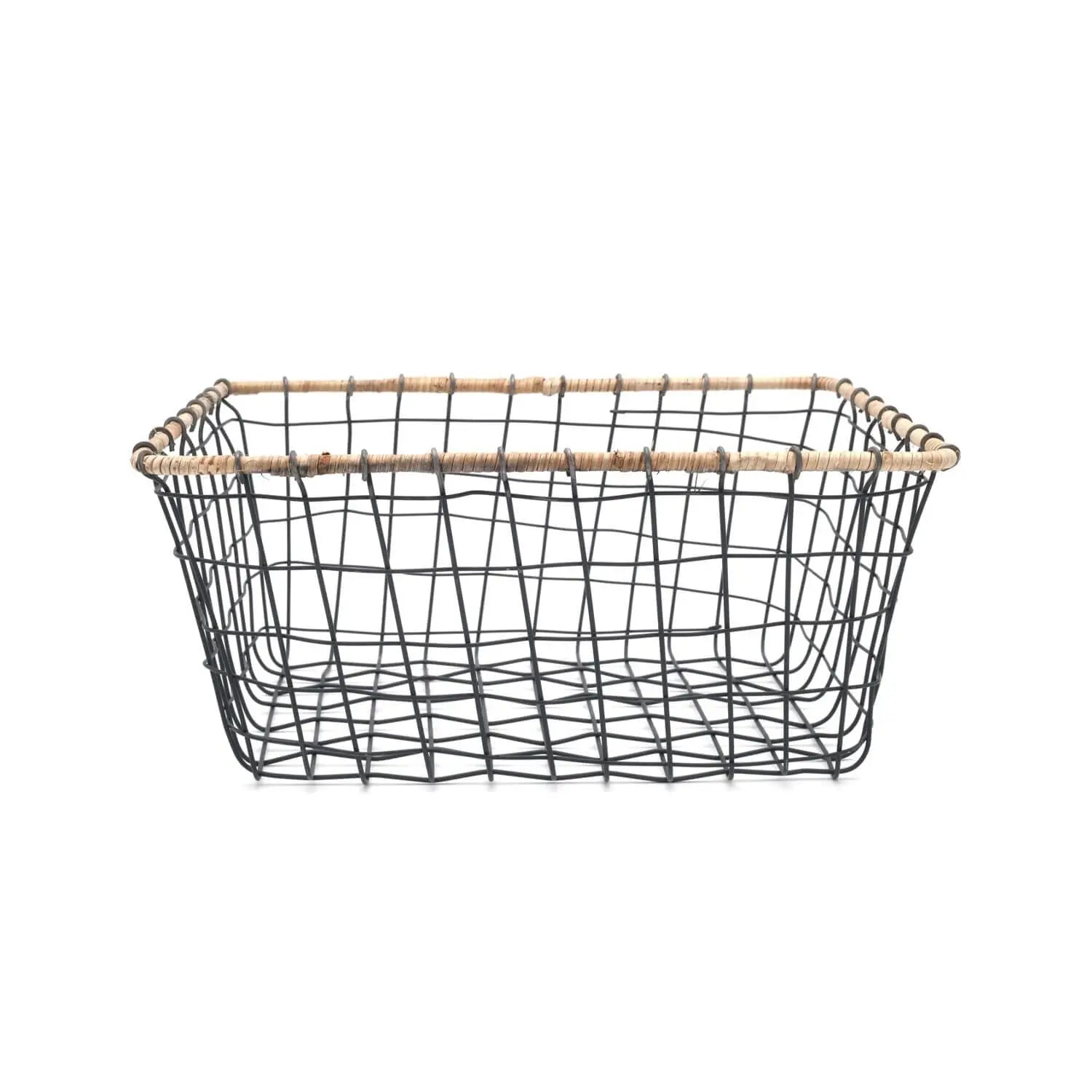 Drahtkorb eckig (Schwarz/Natur) Eulenschnitt