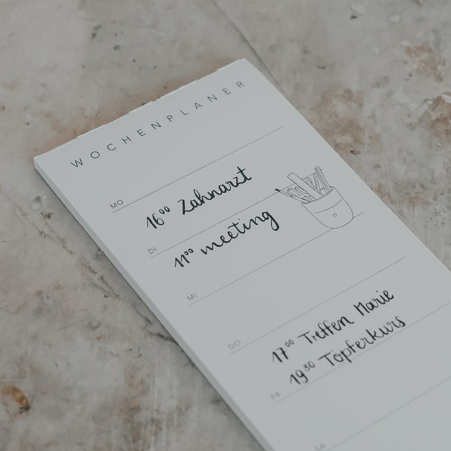 Block "Wochenplaner" (Weiß) Eulenschnitt
