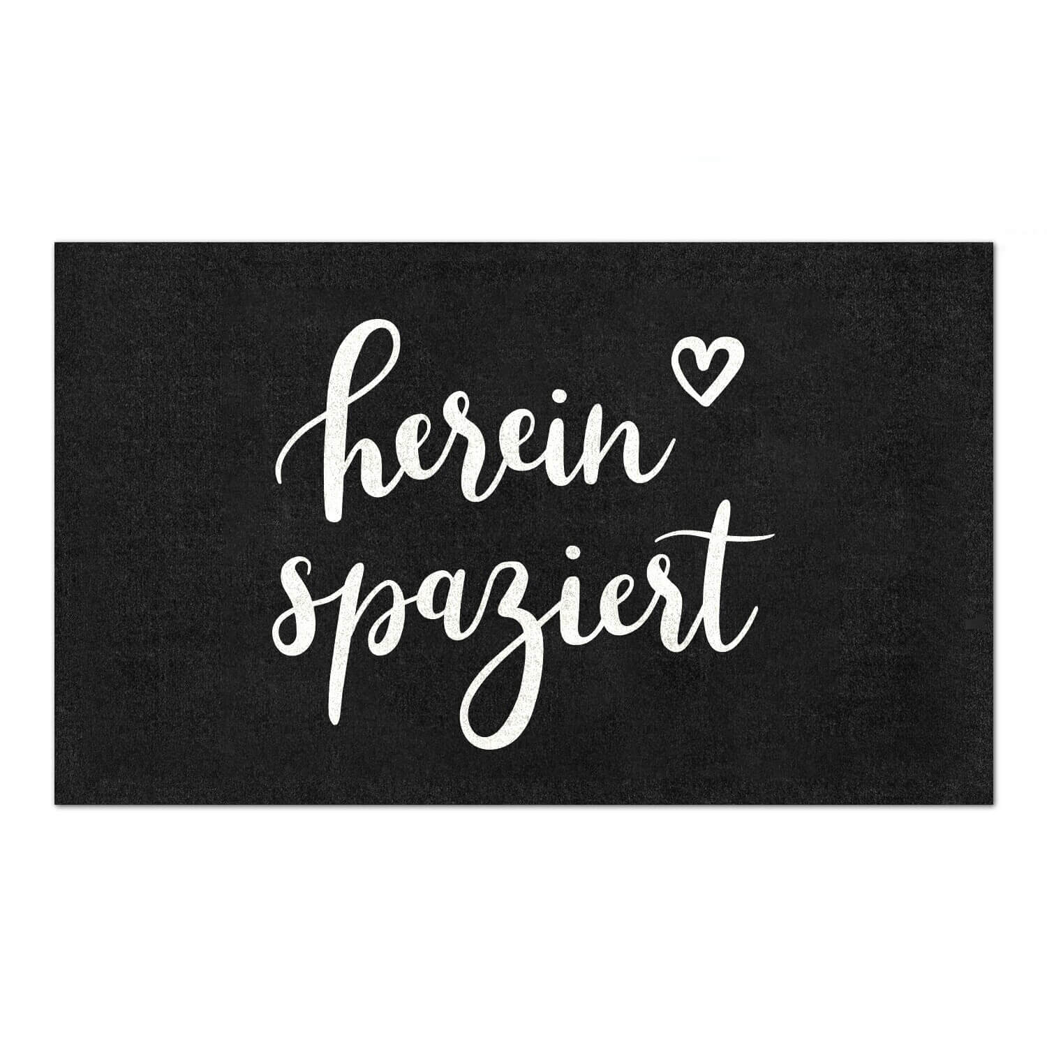 Waschbare Fußmatte "Hereinspaziert" - 45x75 cm (Schwarz/Weiß) Eulenschnitt
