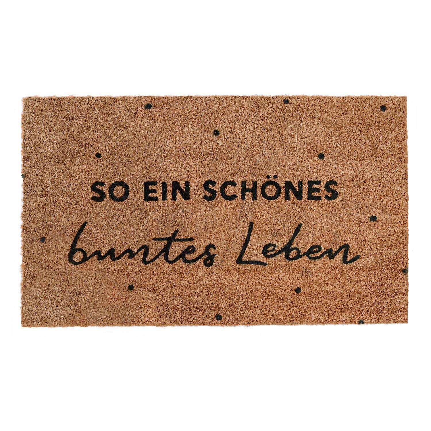 Fußmatte "Buntes Leben" - 75x45 cm (Braun) Eulenschnitt