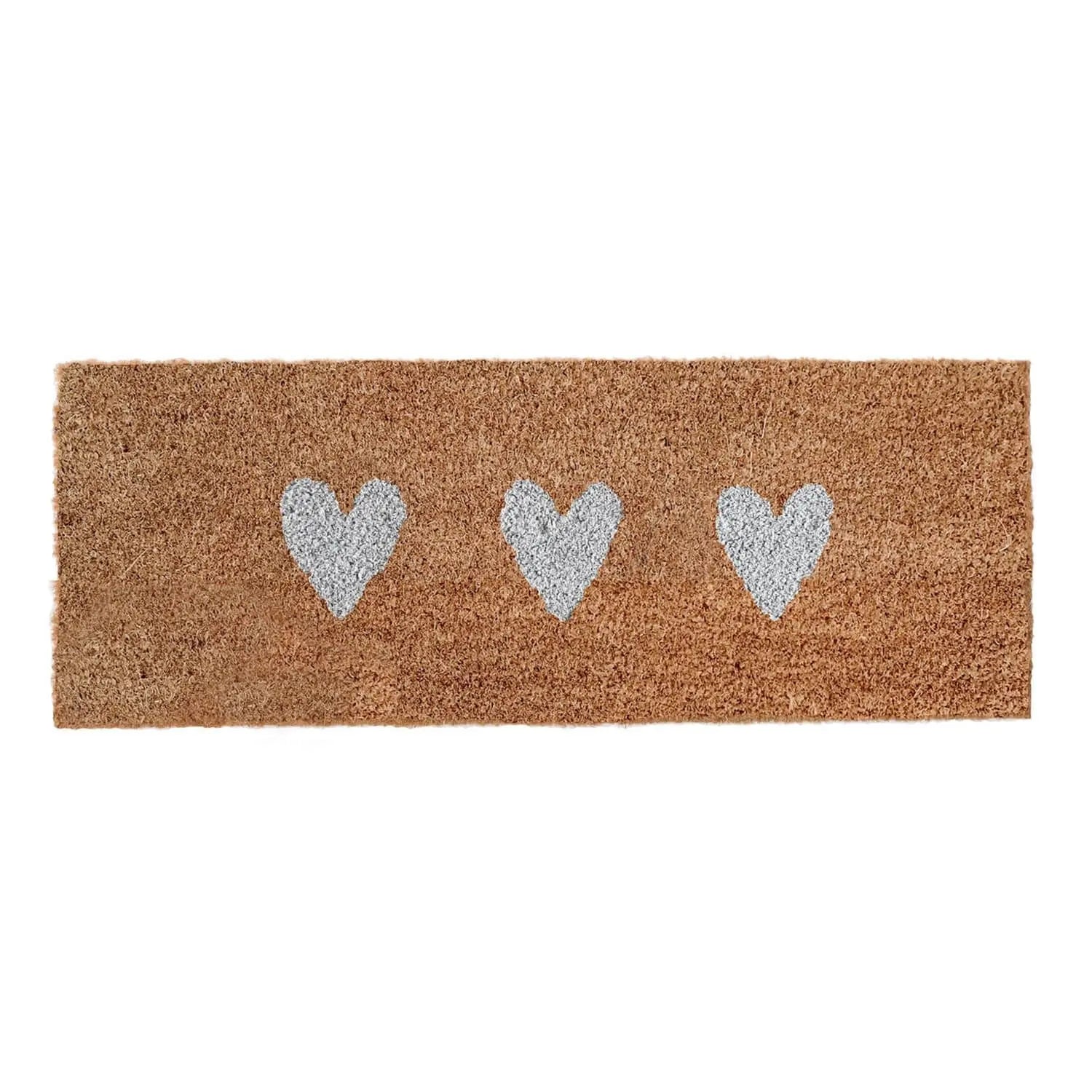 Kleine Kokosmatte "Kleine Herzen" - 25x75 cm (Natur) Eulenschnitt