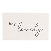 Waschbare Matte "Hey Lovely" - 120x67 cm (Creme) Eulenschnitt