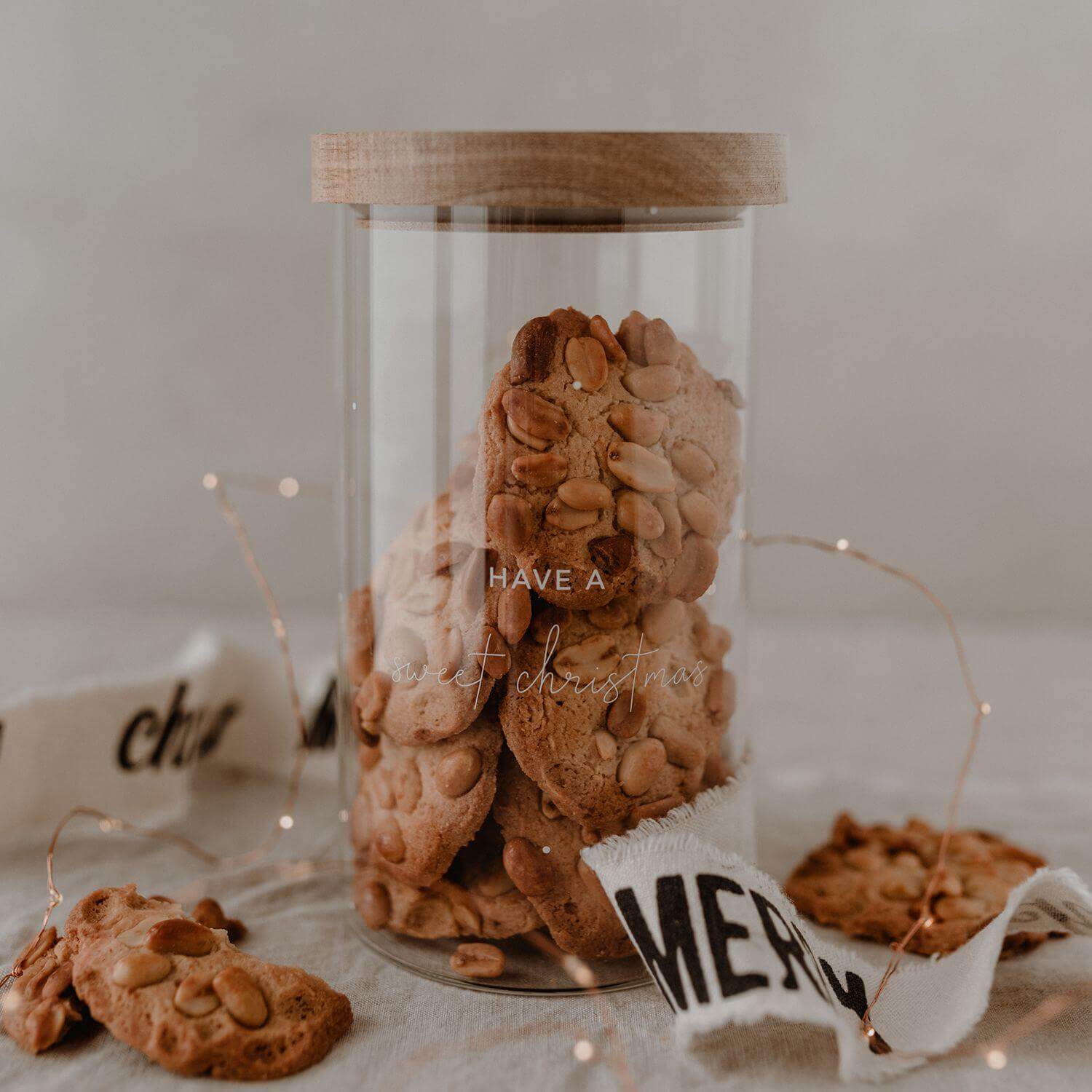 Vorratsglas "Sweet Christmas" - 11x19 cm (Transparent/Natur)