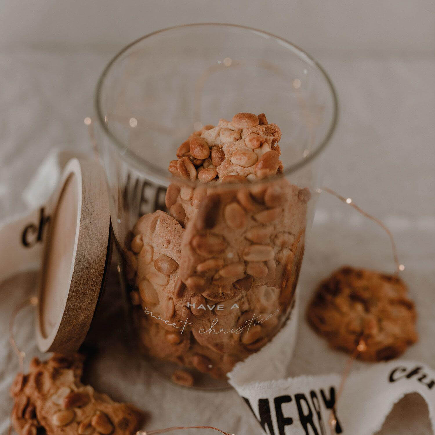 Vorratsglas "Sweet Christmas" - 11x19 cm (Transparent/Natur)