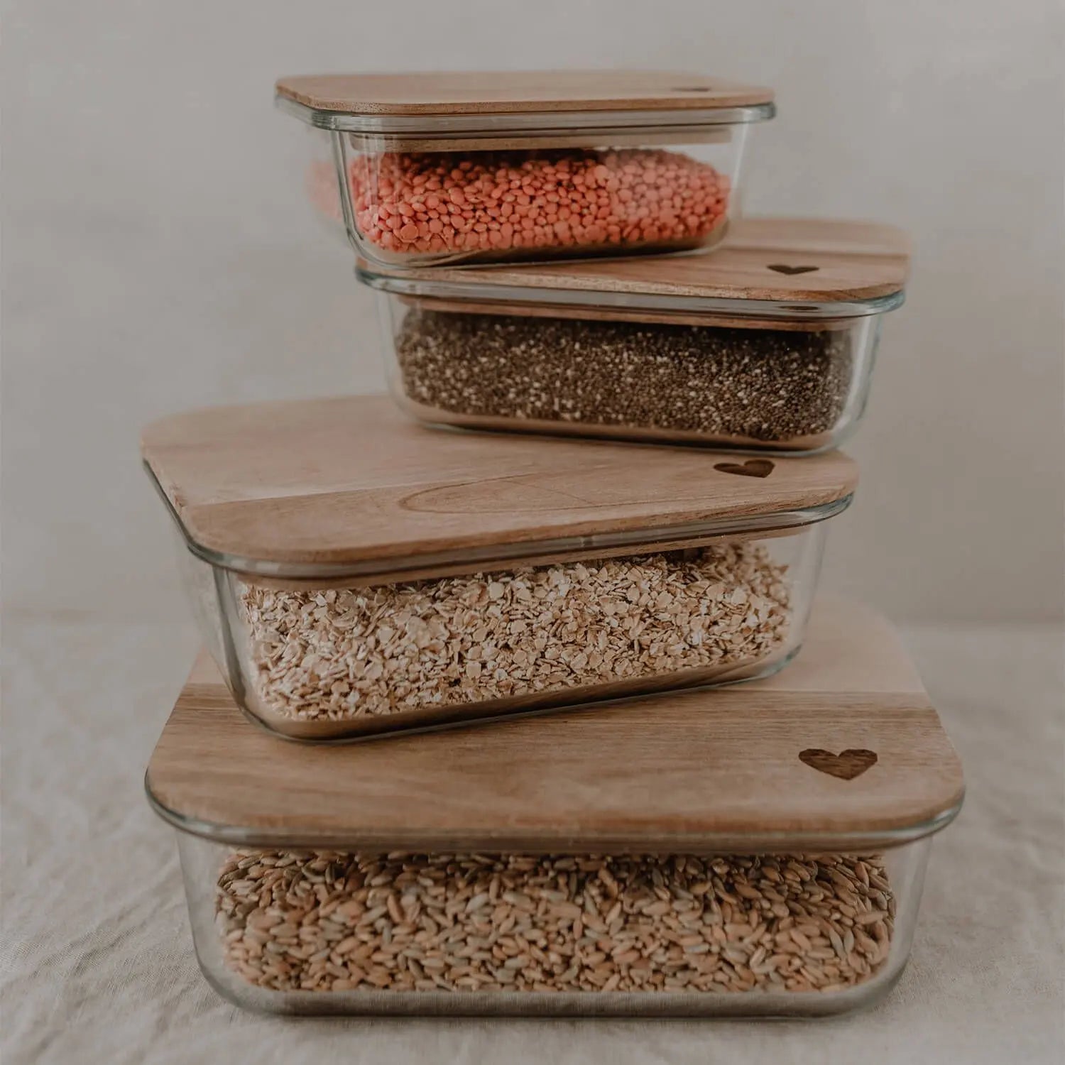 Vorratsbehälter "Herz" (Transparent) Eulenschnitt